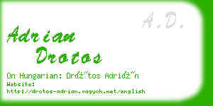 adrian drotos business card